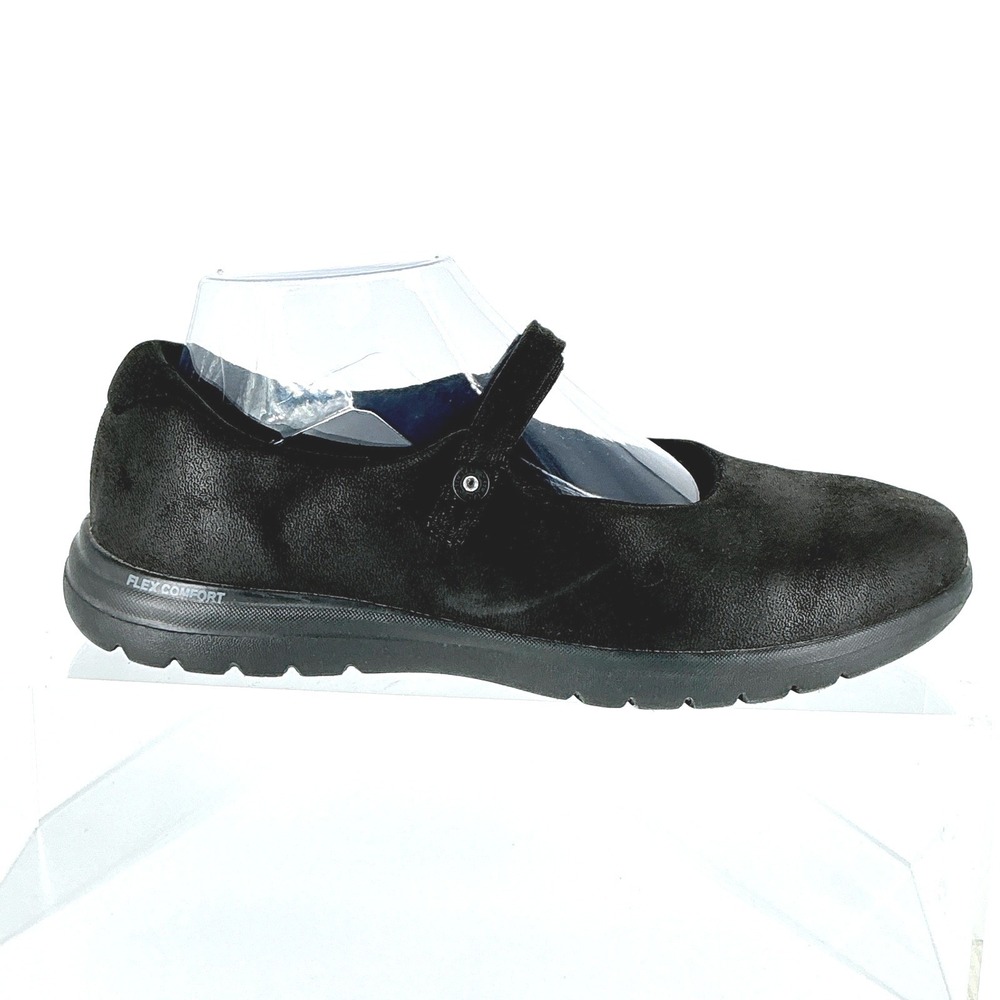Skechers Size 7 Flex Whisper Black Mary Jane Walking Shoes Goga Mat On the Go